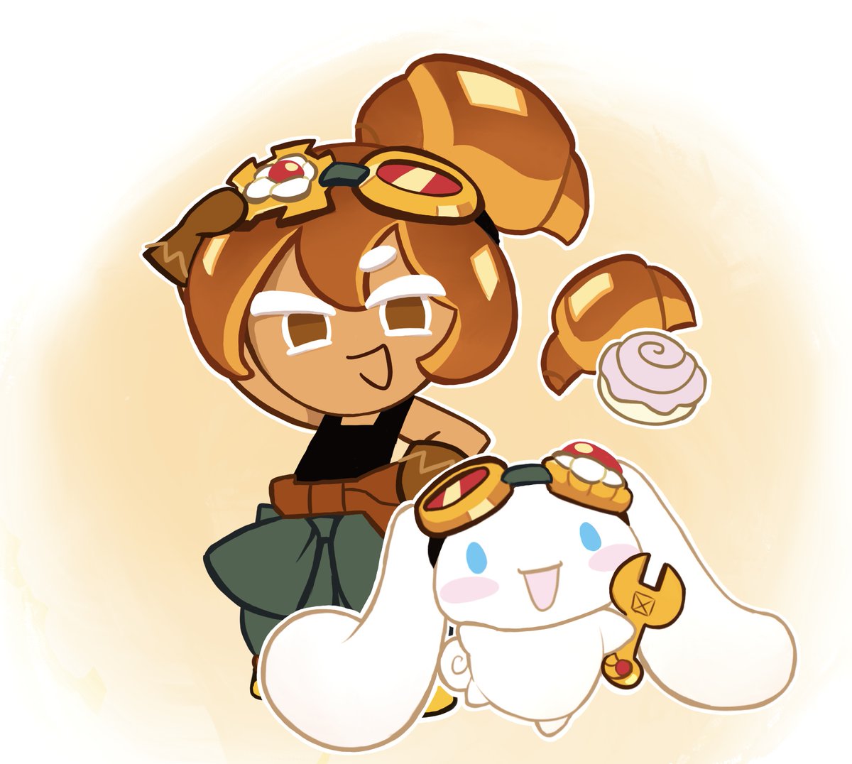 timecroiyuri's tweet photo. My two favourite characters 🥐🍥 #cookierun https://t.co/DlqKEWqH2b