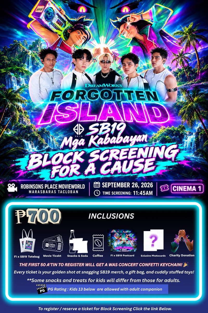 GlossMerie's tweet photo. Help us make 35 children’s dream come true to watch a movie and enjoy being kids. 🥹🎬

This Sept. 26, we’re bringing 35 children from a Women &amp; Children’s Shelter in Tacloban City to watch FORGOTTEN ISLAND – SB19xA’TIN

🎯 Goal: ₱24,500
🙏 Any amount can help.

Link below https://t.co/M6myQFHTZS