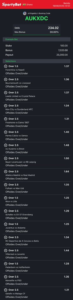 GabbySirh's tweet photo. 230 Odds -Offside Overs ✍️

 Odds: AUKXDC https://t.co/BLzeWWmZti