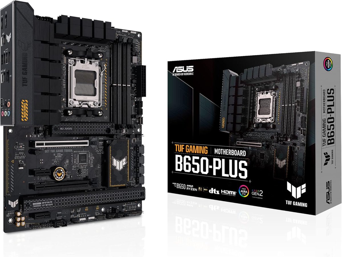 YoiYooy's tweet photo. مذربورد اسوس TUF GAMING B650-PLUS WIFI

مناسبة لتجميعة رايزن AM5 وبمواصفات قوية:

✅ مقاس ATX  
✅ دعم DDR5 حتى 7600+ بتردد كسر السرعة  
✅ ثلاث فتحات M.2  
✅ منفذ M.2 PCIe 5.0 للجيل الجديد من التخزين  
✅ واي فاي 6 وبلوتوث 5.2  
✅ منفذ شبكة 2.5Gb  
✅ دوائر طاقة 12(60A)+2(60A)+2  
✅ ميزة Two-Way AI Noise Cancellation  

السعر 573 ريال 🔥

البائع: امازون الالماني
التوصيل: مجاني لمشتركي امازون ويشمل الرسوم والضرائب 

رابط الشراء ⤵️  
https://t.co/qsyjT9z4ut