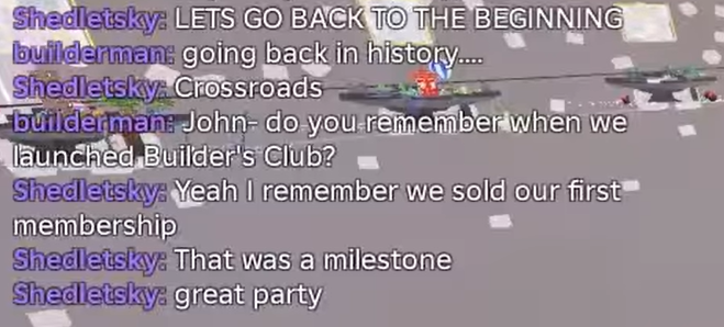 r4y319's tweet photo. The full conversation between Shedletsky and Builderman in The Hunt: Roblox 20 Hub

(1/6) https://t.co/NPHE86dU79