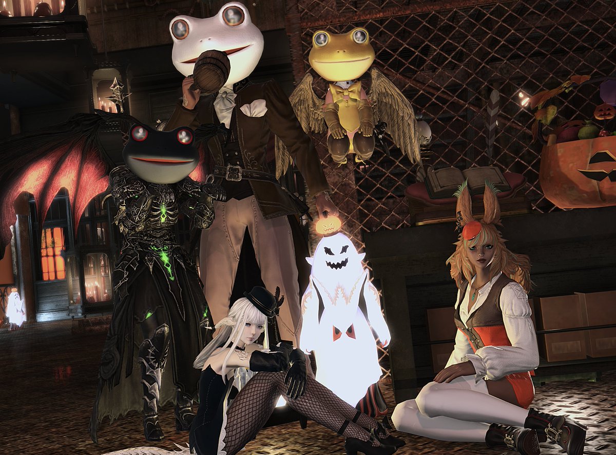 koko_baragi's tweet photo. 昨晩は親しいフレンドと、魔獣使いIDからのハロウィンSS会！

【ハロウィン🎃Cafe】

 #にゃんこハウジング #FF14SS https://t.co/ifKYlK7JH0