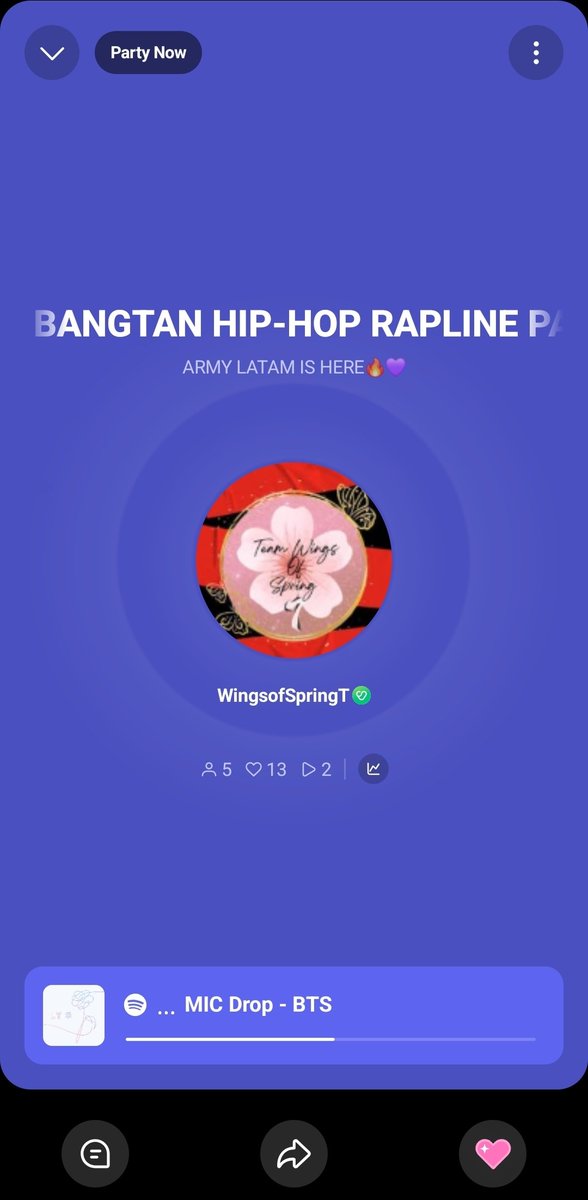 WingsofSpringT's tweet photo. 🎶 ¡LA FIESTA YA EMPEZÓ! 🎶

🎧 LISTENING PARTY: BTS HIP-HOP X RAP LINE 

🔗: https://t.co/L6U99J3Knw

Os esperamos en Weverse ☺️💜

RAP LINE TO 1B 
STREAM FOR BTS 
#ARMYWithBTS https://t.co/nkAaV6x6Ws