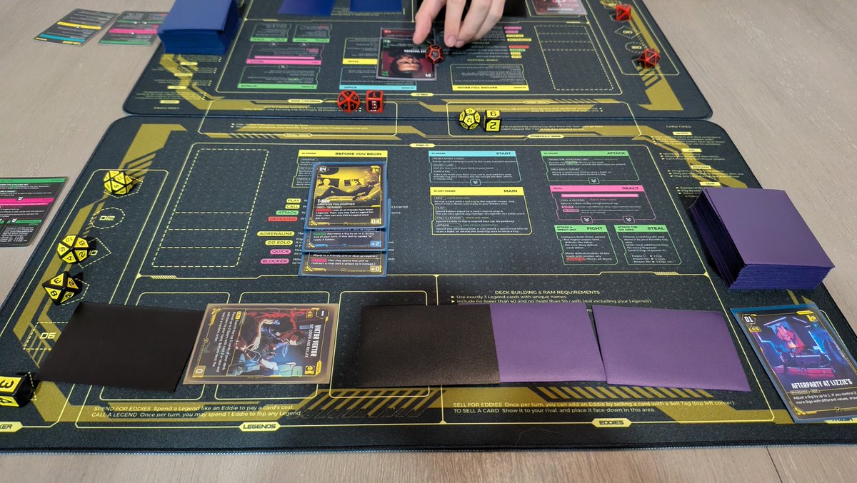 madlittlepixel's tweet photo. Getting ready for a @Cyberpunk_TCG Beta Event tomorrow! Really digging this TCG! https://t.co/RrRVxkbzrw