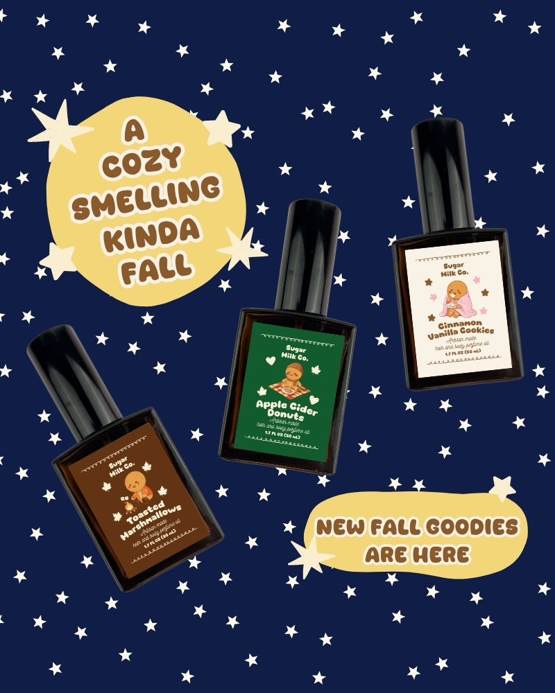 SugarMilkCo's tweet photo. Who’s ready for fall smells 🎃 our Fall Collections is now live on our website! #perfume #fall #halloween https://t.co/0ePTCNg0p4