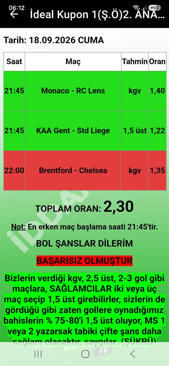 sukru1905's tweet photo. İddaabilir Mobil Uygulamamızda İDDİALI PERFORMANS, paylaştığımız başarısız olan ve BAŞARILI OLAN KUPONLARIMIZ bu şekilde, oynayan ve KAZANAN dostlarımızı TEBRİK EDERİZ.👏🏻👏🏻✅️🔥🧿✍️🏻 
Uygulama Linkleri:
https://t.co/ZSqwHT9AiX
https://t.co/hTNRYhBaXm

#iddaa #iddia #iddaakuponu #iddaabilirtv #sportoto #TSvGS #yönetimistifa #Galatasaray #Fenerbahce #Besiktas