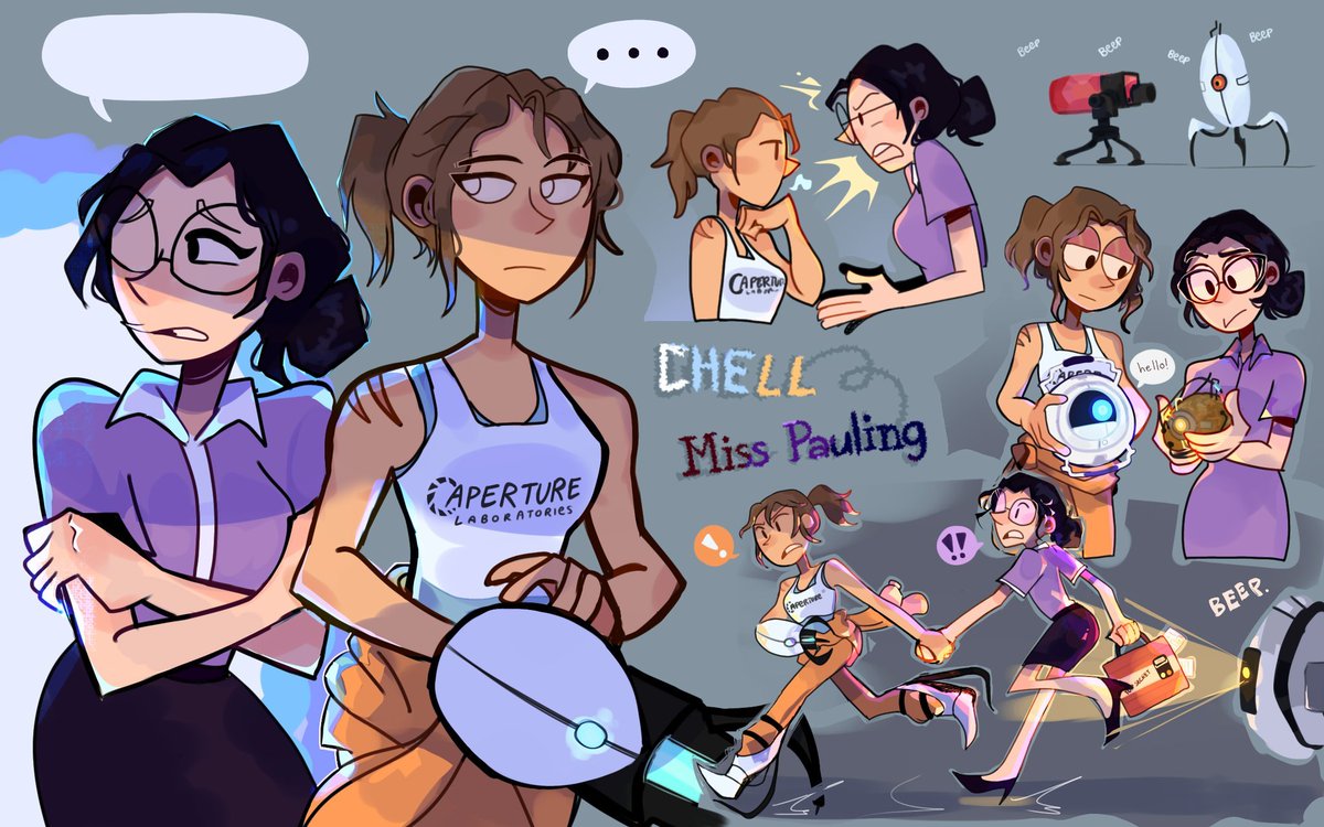 misspurpledd's tweet photo. i really like this crackship

oh and sniper and glados

#tf2 #teamfortress2 #portal https://t.co/Ymrdz7j2u7
