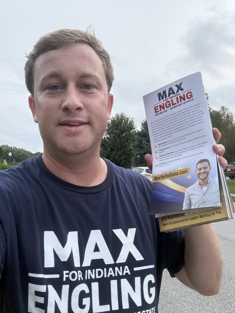 IansArena's tweet photo. Absolute great day knocking doors for @MaxForIndiana and the @Sjc_republicans! We started at the SJC HQ during a thunderstorm. Then we went to Osceola, Granger, and finally New Carlisle to end the day. I got over a dozen Max signs in New Carlisle. @TuskForceGOP @indgop https://t.co/a3J0ZOIzQW