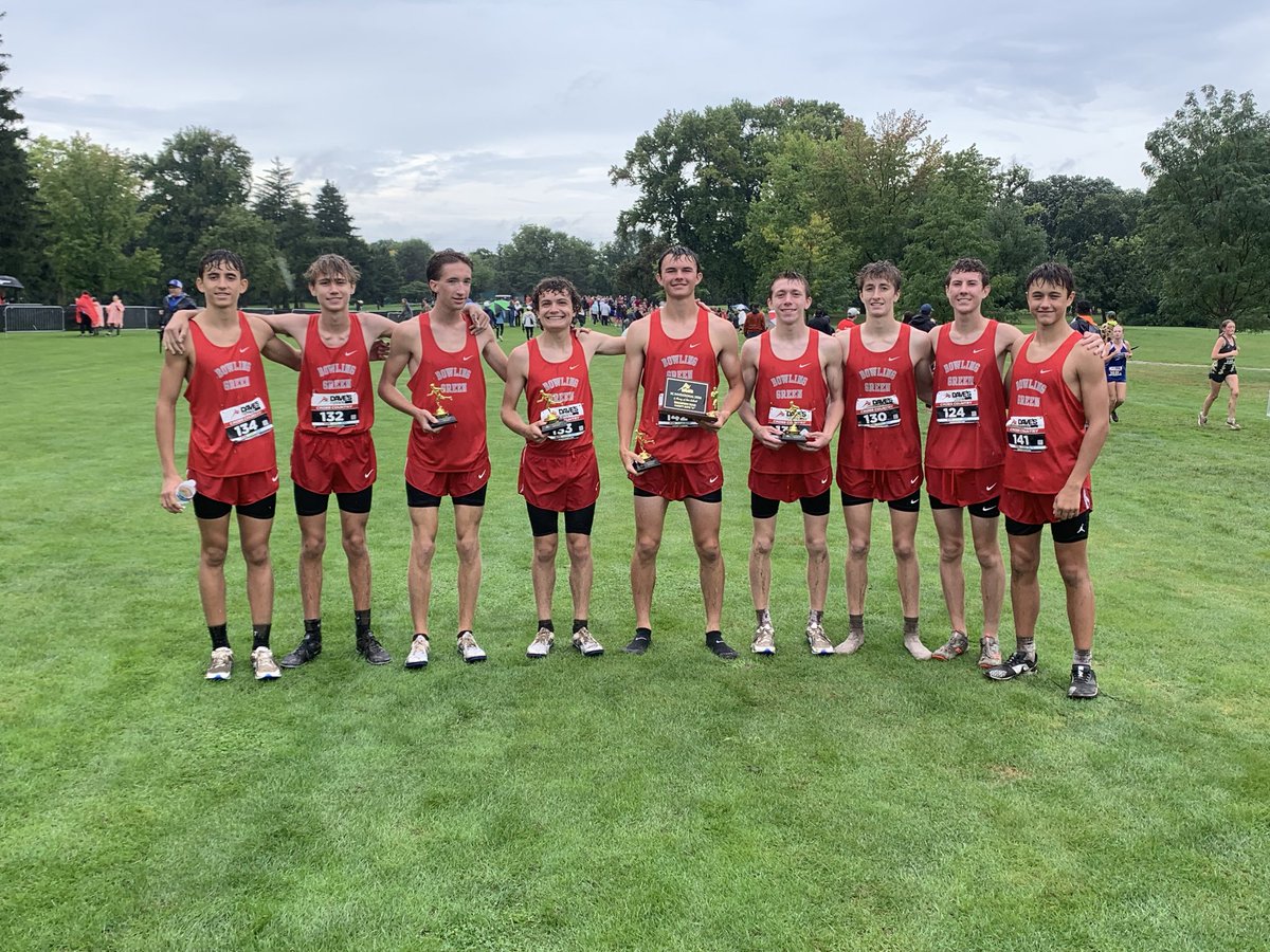 bghs_cc's tweet photo. BG Boys Varsity captured 1st place of 11 teams at Dave’s Invitational today at Ottawa Park!  Terrific pack running. Bobcats! 
@BGHS_AD @DanBlackBGCS 
Results:
https://t.co/BBv9GYUhcX https://t.co/MV0XjedmGd