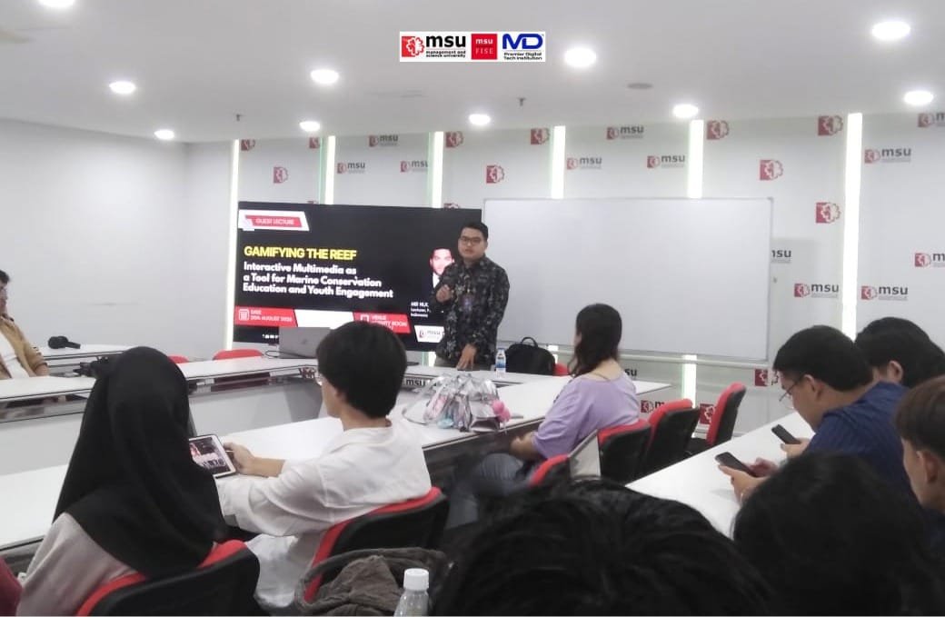 msumalaysiaFISE's tweet photo. 🌊🎮 MSU FISE students explored how Unity, interactive storytelling and game-based learning can inspire marine conservation through a guest lecture by Mr Nugroho Syahputra from Politeknik Negeri Medan. 🪸🌏
#InternationalGuestLecture #MSUmalaysia #MSUFISE #MyPremierDigitalTech https://t.co/HobS8Wxtz4