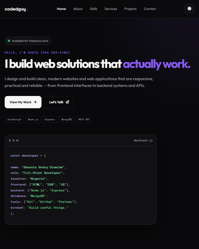 obash4life's tweet photo. Been putting more work into my portfolio lately.

It now better reflects what I’m actually focused on — building real products, full-stack engineering, and shipping.

Currently building VerifiedNG.

Portfolio is live. 🚀

https://t.co/ps3hRfKiIe

#BuildInPublic #WebDevelopment https://t.co/RLUDljPaOG
