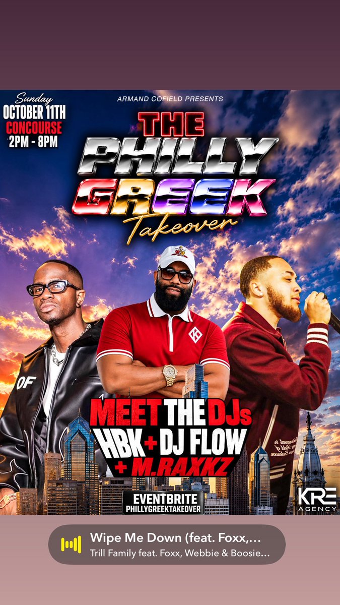 PhillyGreekTake's tweet photo. 🔥 Tickets on sale now for the Philly Greek Takeover
📅 Oct 11 | ⏰ 2PM–8PM | 📍 Concourse

🎶 HBK + DJ FLOW + M.RAXKZ
🍽️ Brunch
🥂 Mimosas
🍹 4-Hour Open Bar 3PM–7PM — Limited

🏛️ You do NOT have to be Greek to attend.

🎟️ https://t.co/Azu8VK5yDc

#PhillyGreekTakeover #Divine9 https://t.co/jtpjkNwMlm