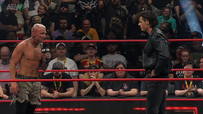 WrestlingCovers's tweet photo. Darby to Steven Borden:

"Teaming with you father was one of the greatest things I've ever done in my life."

#AEWCollision https://t.co/6oKMrdYUzY