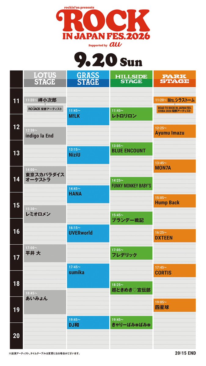 16nanda95's tweet photo. 🎸「ROCK IN JAPAN FESTIVAL 2026」に
M!LKの出演が決定🎉

M!LKは9月20日(日)に出演します！ DAY 4

🎤GRASS STAGE  11.45 ~✨✨

🍁
🗓️開催日
　20日(日)
📍会場
　千葉市蘇我スポーツ公園 

📺 ライブ生配信はこちら▼
🔗https://t.co/qo0GDDLnPM

#RIJF2026 
#ロッキン
#MILK https://t.co/WOUsyq3fyF