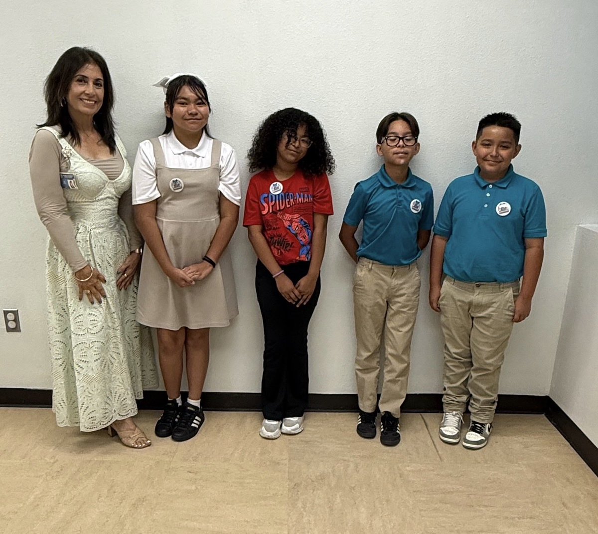 Butler_ES's tweet photo. Starting the morning with our amazing SWAT Team and their new badges! Spending time with our Scholars with Advanced Technology and the morning announcements is such a great way to begin the day! 
Proud to share Coyote spirit, smiles, and information with campus daily! https://t.co/jAwmkPHnxP
