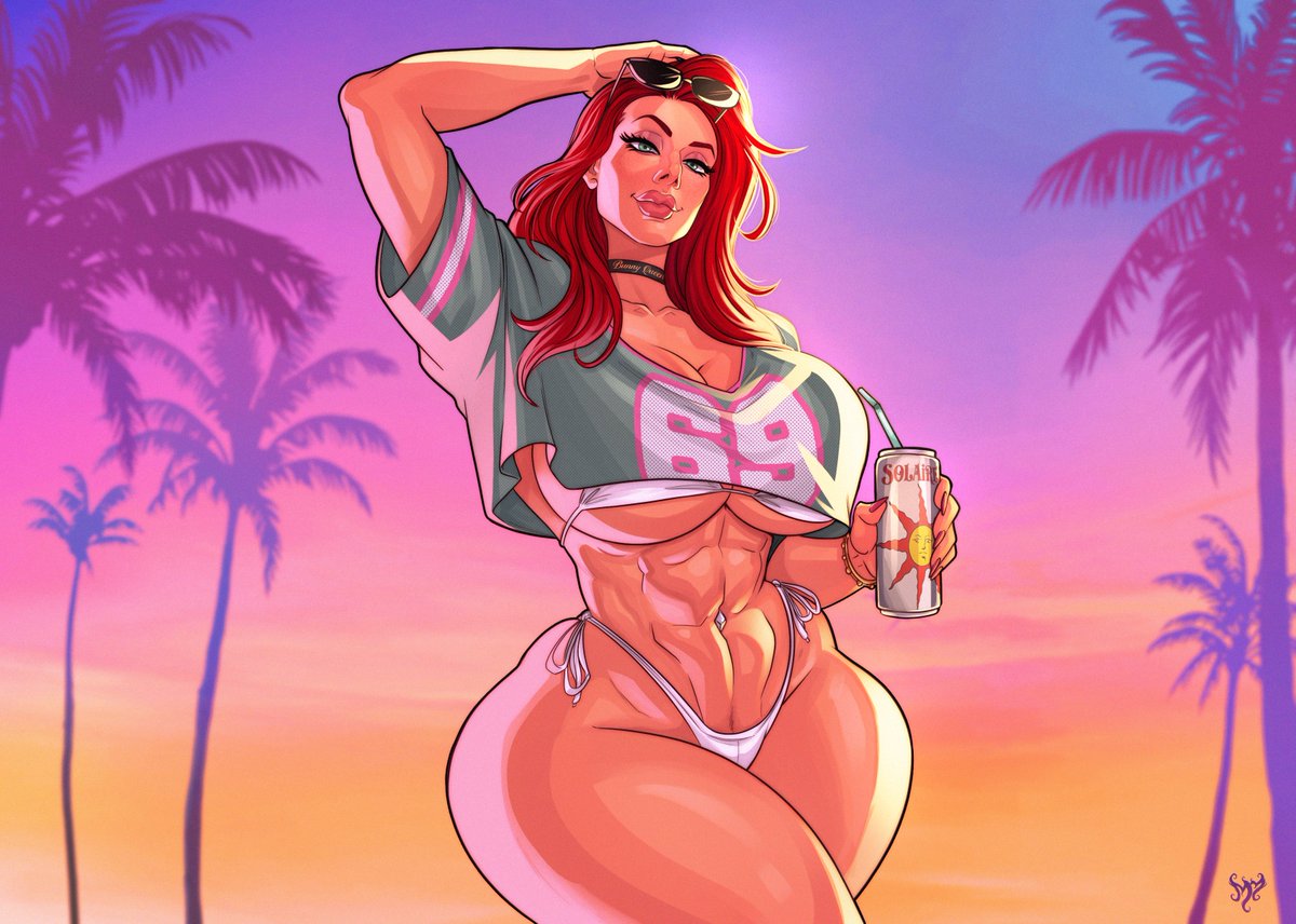 MiasmaMaeve's tweet photo. Apparently Cyberleak just dropped the final GTA 6 leak… and somehow @PureRuby87  made it into the game looking this damn gorgeous. ❤️‍🔥
I wish it were true, but actually, it's a commission for my friend @BootyLover03 😚 https://t.co/2g9Wz5pm85