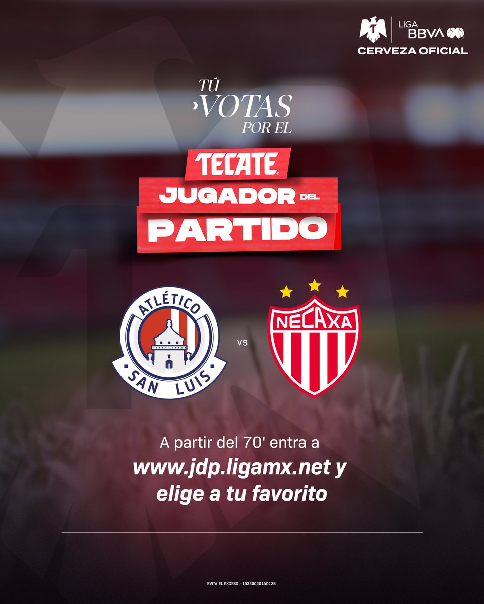 LigaBBVAMX's tweet photo. ¡A votar! 🗳️
Ya puedes elegir al #TecateJugadorDelPartido de esta tarde. 🔥
Vota acá 👉: https://t.co/tzQtydD7oI
@CervezaTecate | #TecatePorTi
#J9 #ADSLNEC #AP26 | #LaLigaDeLaAfición ✨ https://t.co/6rBQDfsnDf