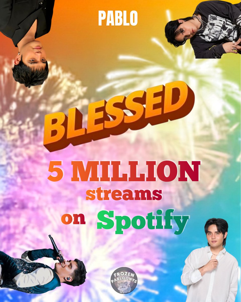 frzn_pabloonys's tweet photo. 5 MILLION & COUNTING! 💖

"Blessed" by PABLO has officially crossed 5 MILLION STREAMS on Spotify!

5,000,000 times we've paused, reflected, and counted our blessings together. A massive milestone for PABLO and huge love to Hatdogs, Pablo stans and A'TIN for keeping this track on repeat!

Let's keep the momentum going!
Stream "Blessed" on Spotify now ⬇️
https://t.co/srxpv1W4aM

#PABLO #Blessed