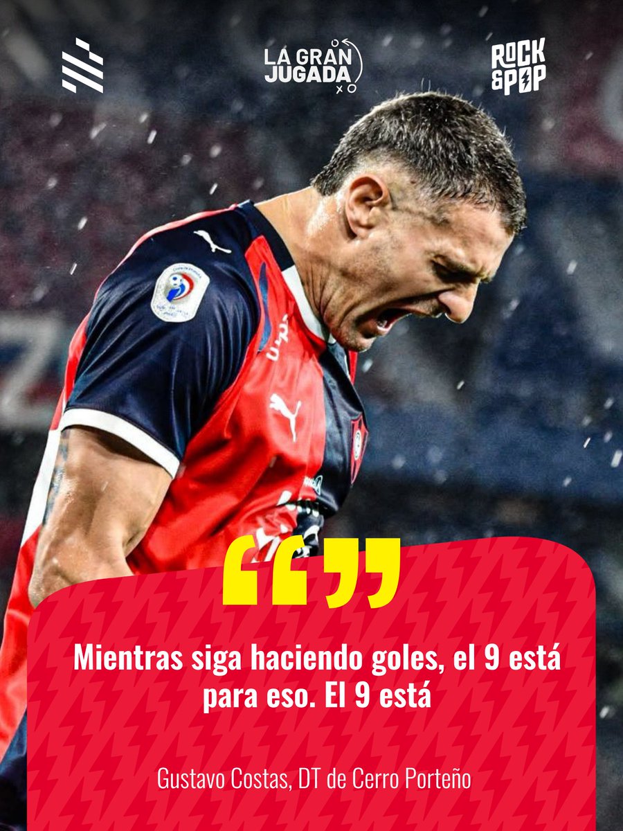 rockandpop955's tweet photo. 🎙️ Gustavo Costas, técnico de #CerroPorteño, sobre Pablo Vegetti y su función en el equipo:

🗣️ “Mientras siga haciendo goles, el 9 está para eso. El 9 está”.

🗣️ “Nosotros teníamos a Maravilla Martínez. ¿Qué le vas a pedir, que te dé un pase? No, que haga el gol”.

🗣️ “Y nosotros lo necesitamos. Y bueno, a todo le falta. Siempre, nunca, nunca te vas a quedar conforme”.

🗣️ “Gracias a Dios, está haciendo goles. Si sigue en este ritmo, es buenísimo”.

Vía: @danymacica

#LaGranJugada