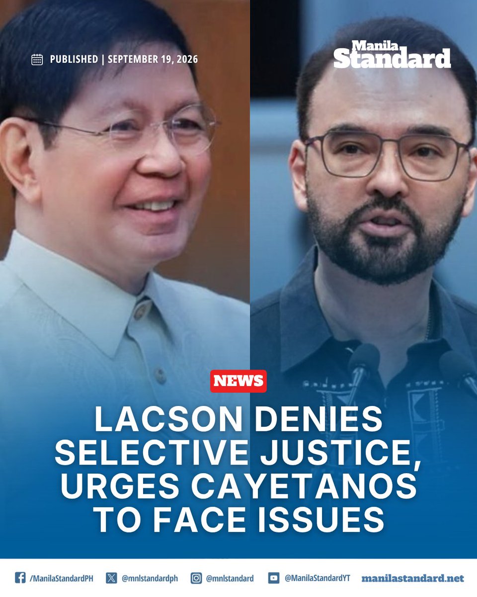 mnlstandardph's tweet photo. Senator Panfilo Lacson refuted allegations of “selective justice” and “intimidation” from Senators Alan Peter and Pilar Juliana Cayetano, urging them to address the issues raised against them instead.

Read more: https://t.co/OFKTpFwKuy https://t.co/tQ1sfKkjIF