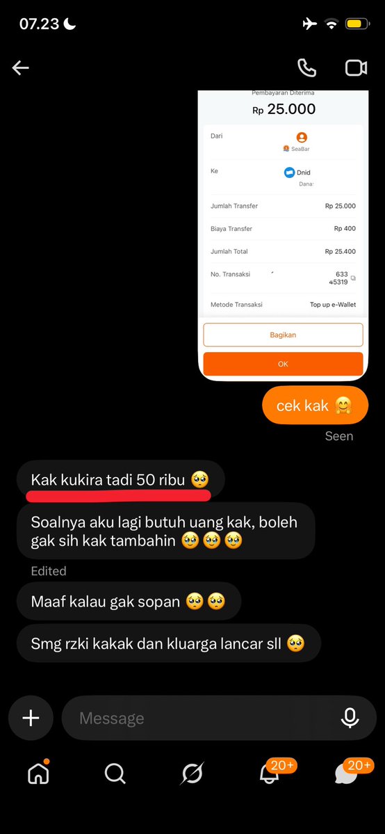 menbrrr's tweet photo. baru kali ini ada orang dikasih duit, tapi responnya malah kayak ngerendahin 😔 https://t.co/76q4o4SAe1