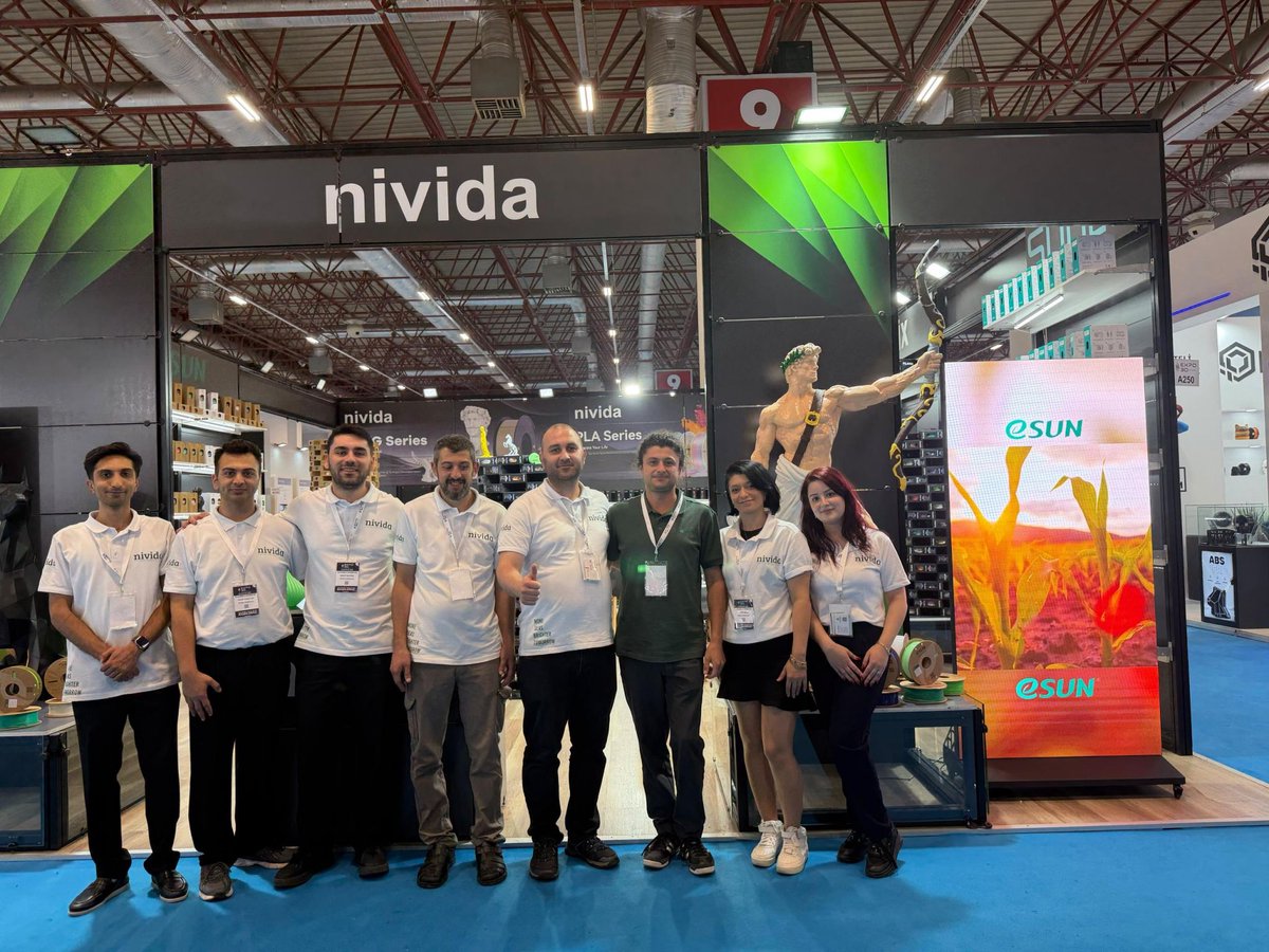 esun3dfilament's tweet photo. we are proud to showcase the power of strategic collaboration on the global stage!

By combining Nivida’s local market expertise and strong regional presence with eSUN’s globally recognized innovation in 3D printing materials, we are bringing a comprehensive, next-generation additive manufacturing ecosystem directly to you.

Check out our team on-site in the photos! We are ready to connect, exchange ideas, and build the future of 3D printing together.

#3DPrinting #eSUN #Nivida #AdditiveManufacturing #EXPO3DISTANBUL2026
#3DPrintingMaterials #Innovation #IstanbulExpo