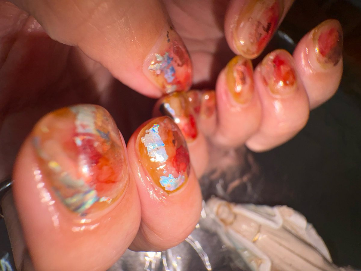 nen_nail's tweet photo. ◾︎◾︎◾︎🥭Fig水彩ー箔転写🥭◾︎◾︎◾︎

꧁  ꧂ご予約受付中꧁  ꧂
https://t.co/PC1Fs9u0yL

担当:ちねん

 #念ネイル https://t.co/1rd1UEwiZ7