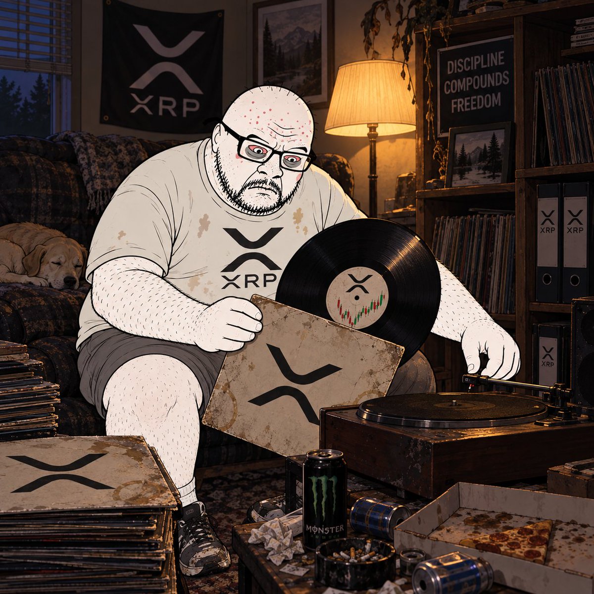 densePPpoo's tweet photo. $UNC said he'd put on a classic. it's his 2017 $XRP thesis on vinyl. https://t.co/K9LQLYO7Zo