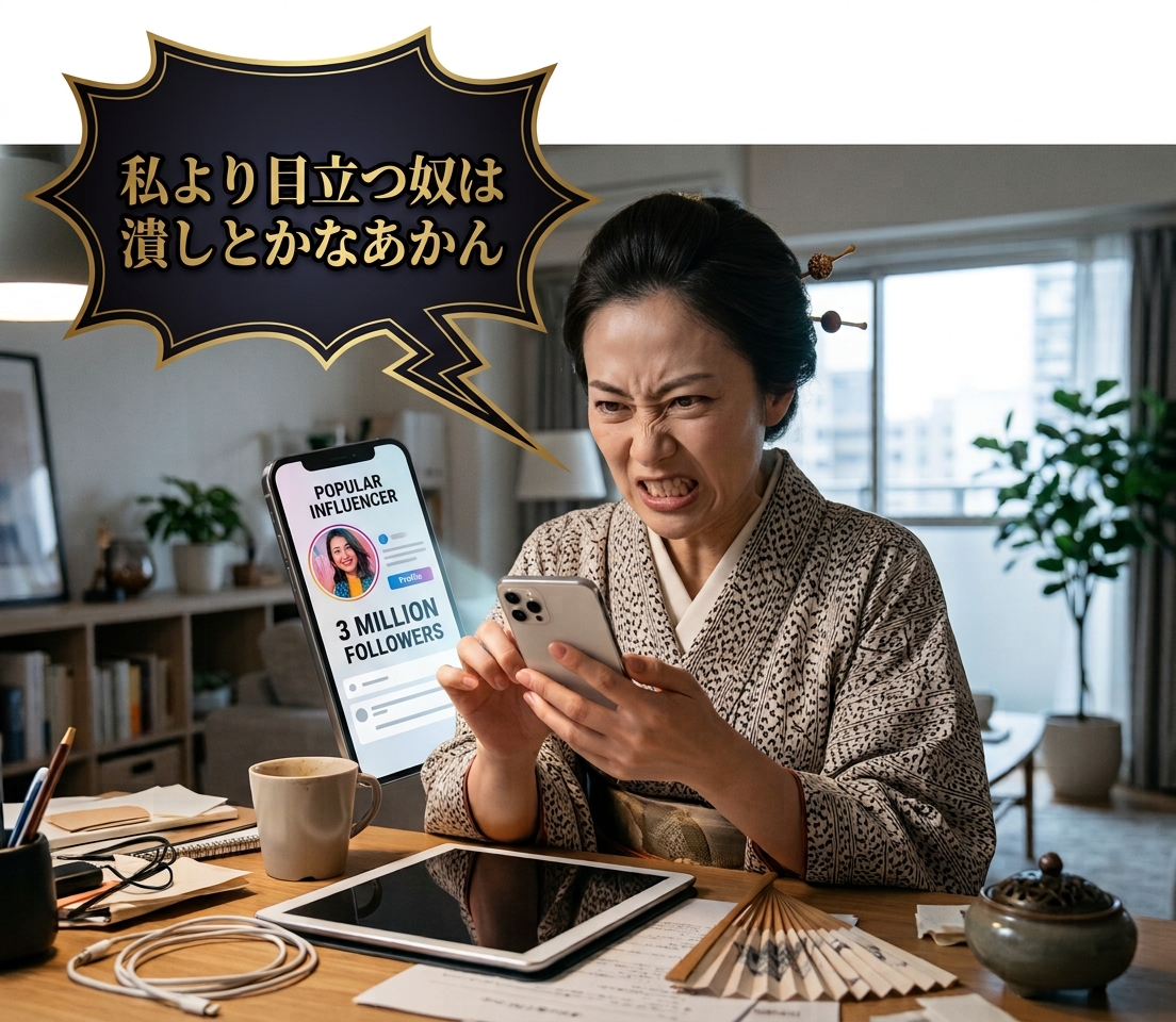 timeleap_take's tweet photo. SNSでいじわるなコメントをする茶々
「私より目立つ奴は潰しとかなあかん」

#現代に迷い込んだ偉人 #淀殿 #茶々 #SNS #AI画像 https://t.co/759Or4Gw7O