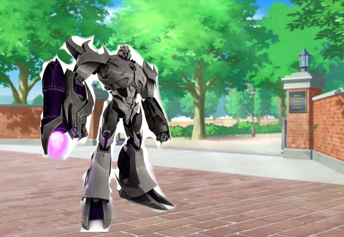 TracenPrime's tweet photo. [ OPEN RP ]

[You wander around Tracen until you hear large footsteps.. after further investigation by yourself..]

[it's.. it's..]

"MEGATRON!" https://t.co/wc3IeKsoP1