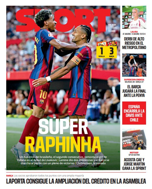 ChambitaMonge's tweet photo. #LaPortada
@sport, 20/09/2026 https://t.co/m1jtDkHA0Q