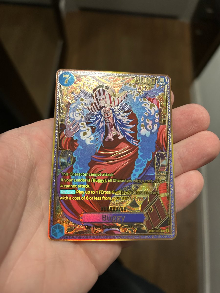 LPLtopkek's tweet photo. Nice try John Bandai, adding in a Buggy SP to my participation packs to try and make me less sad about not winning a law. Didn’t work. https://t.co/gMD9PsHrNj