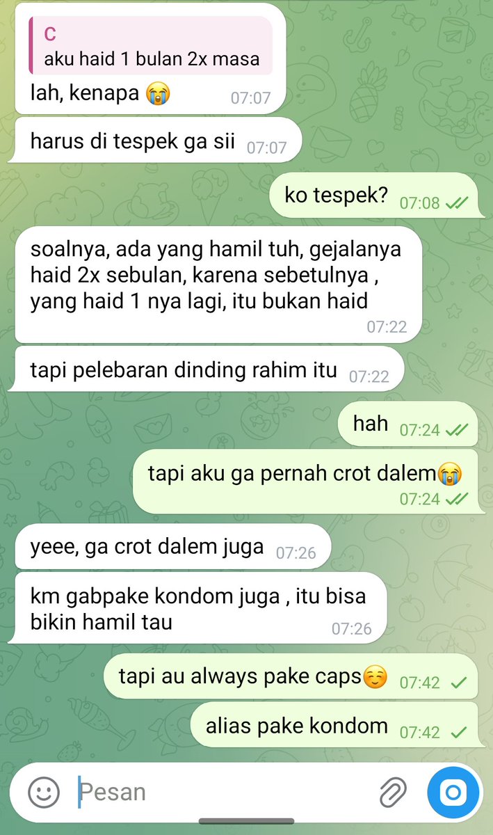 sknypng's tweet photo. emng iya kak? ga pake kondom bisa hamil?😭 https://t.co/xqhZo5HUQc