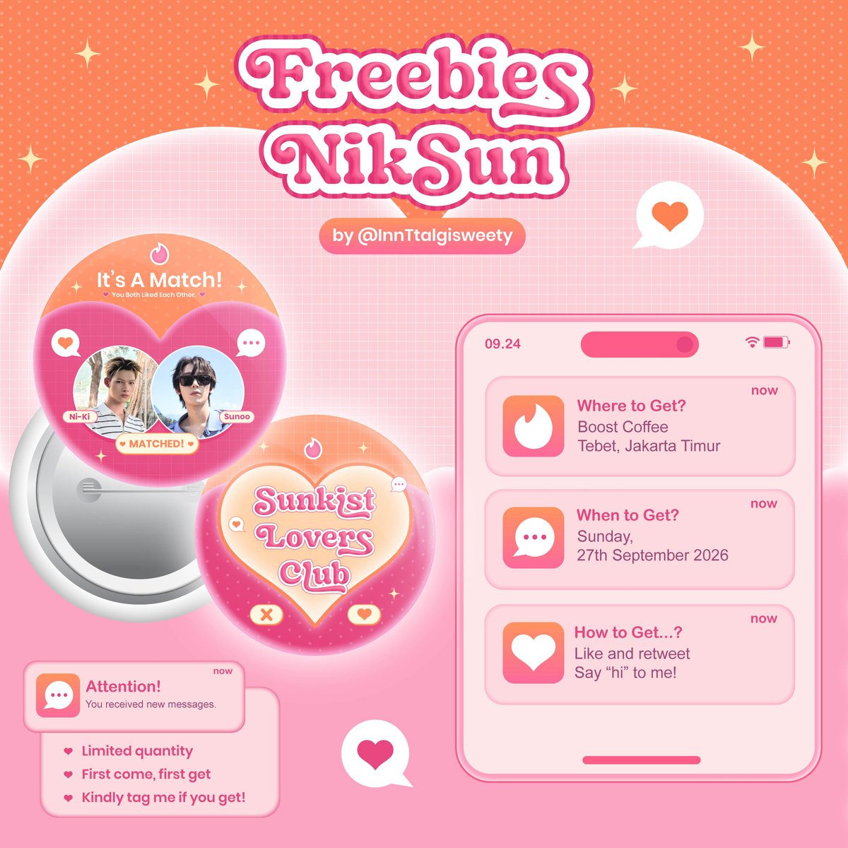 InnTtalgisweety's tweet photo. Freebies Niksun by @InnTtalgisweety 
event  𝒮𝓊𝓃𝓀𝒾𝓈𝓈𝑒𝒹 𝑅𝑒𝓋𝑒𝓇𝒾𝑒 𝄞
@niksunkiland 

📍 Boost Coffee
📆 27th Sept 2026

Detail on poster
Open trade 
See U there 👋 https://t.co/bbiGOgE4n2