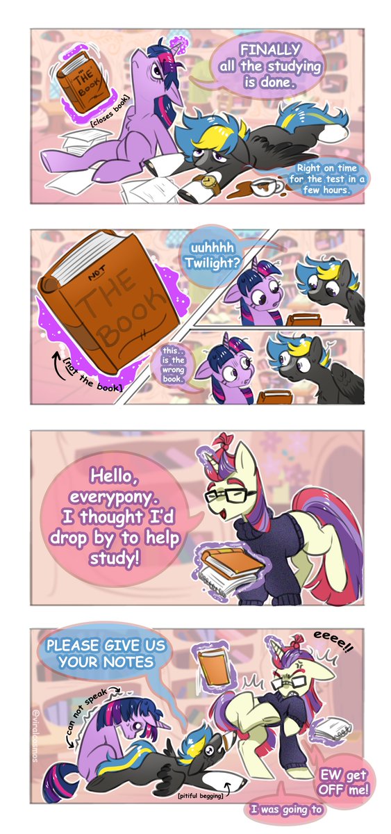 viralcosmos's tweet photo. Thank god Moon Dancer showed up and saved the day lol

I hate pullin an all night for nothin

#mlpfim #study #NotTheRightBook #materials #Comic #twilightsparkle #moondancer #magicSchool #academic   @Thefloofwatches https://t.co/tQ2GbzTK2I