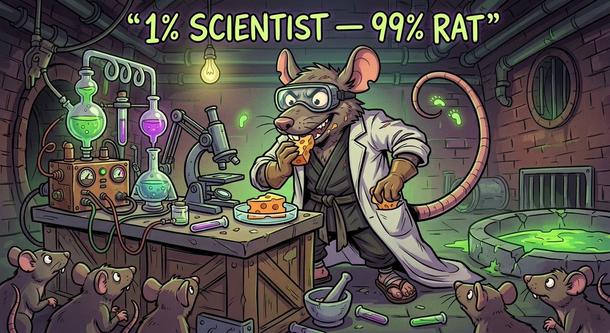 0XTomoe_'s tweet photo. THEY LET THE RAT INTO THE LAB…

Now he’s mixing chemicals, learning kung fu, and conducting experiments nobody authorized 😭

Meet RATTY EXPERIMENT.

The experiment is no longer under control. 🧪🐀💀
@ratterytech https://t.co/NkLa8n2D9e