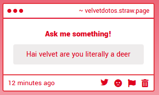 VelvetTachyon's tweet photo. I've never thought of myself as a deer... I'd love to know if there is reasoning behind thinking i'm a deer ehe https://t.co/WLZAjXtDof