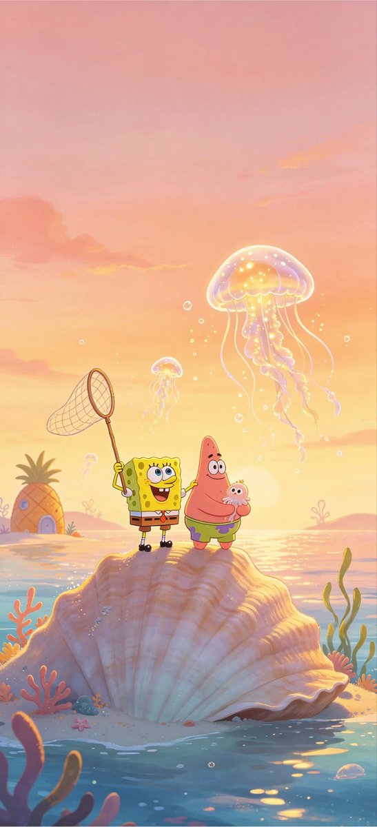 ShanxiTimes's tweet photo. 【 #Wallpaper 】"Hey Patrick, let's go jellyfishing!"🪼 #SpongeBob https://t.co/yEwXOK7LG5