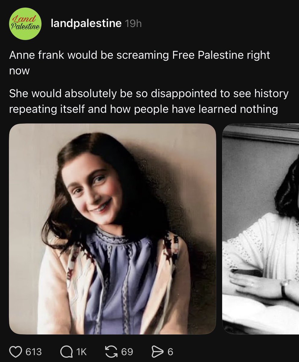 shevereshtus's tweet photo. “This murdered 13 year old would agree with our political views. We know because she wrote a diary..” is a really weird moral stance to take. https://t.co/Fy55AsjiwE