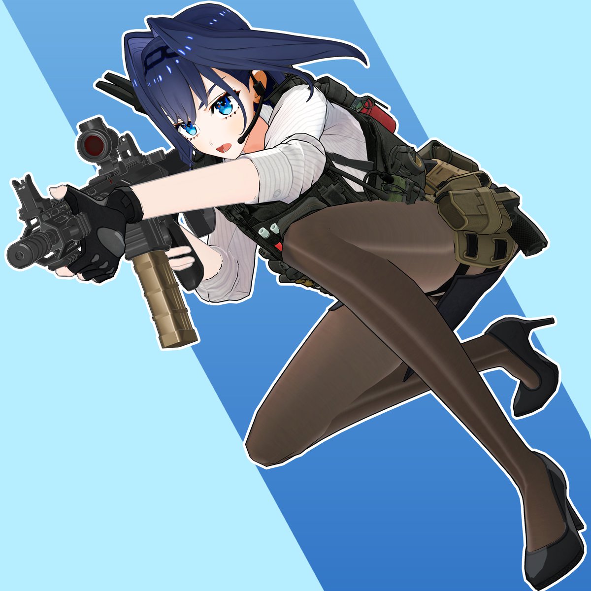 Luke_The_Tako's tweet photo. been gettin a lot of anime girls with tactical gears and guns on my tl and thats exactly what im lookin for

more references yippeeee
also have another kronii https://t.co/h3NpRdAcO1