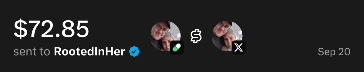 UsePaid's tweet photo. @rootedinher1111 $72.85 has been sent to you through X Money from @UsePaid trading fees https://t.co/JOp3nxsfsT