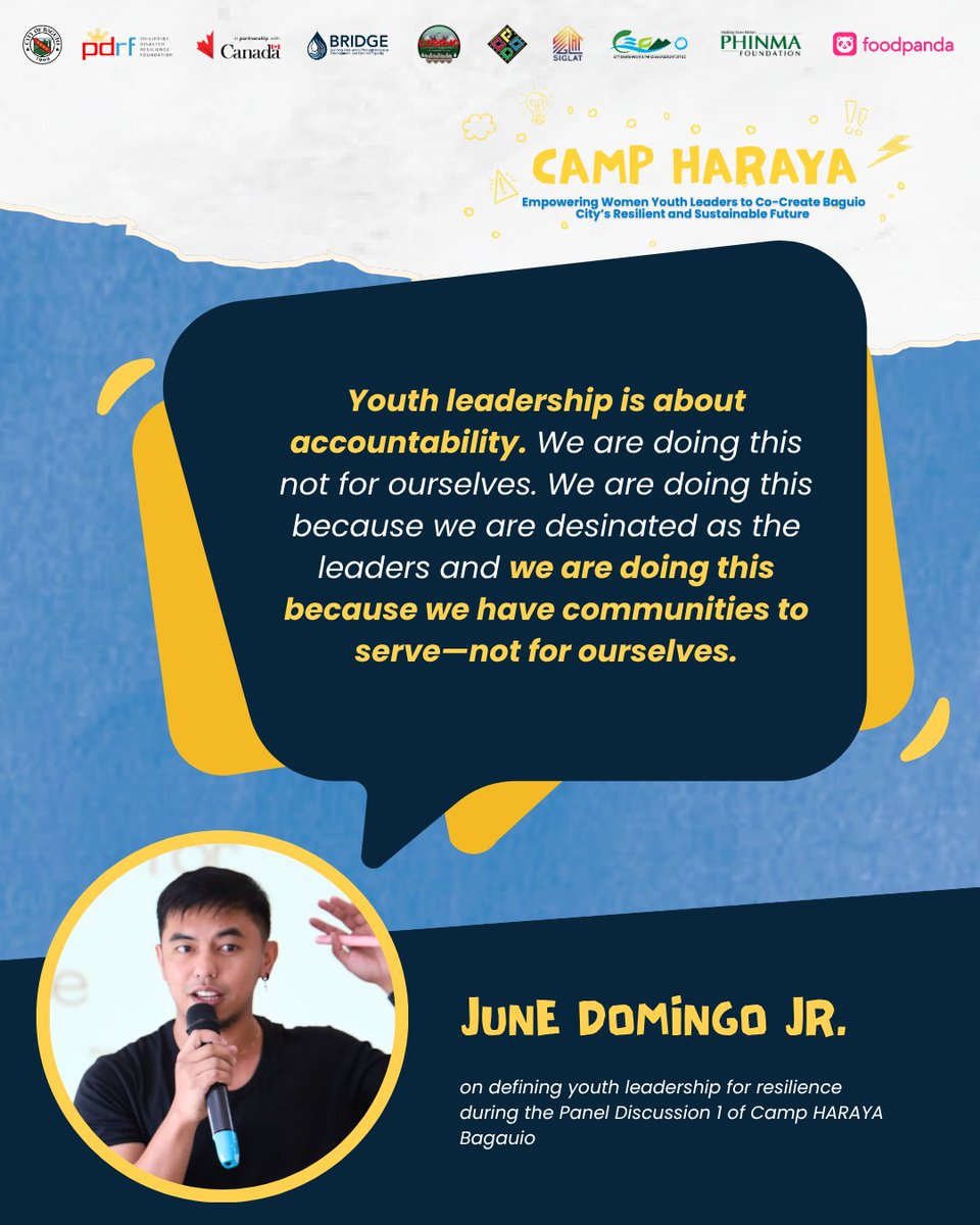 ThePDRF's tweet photo. Thank you again to our partners from the Baguio City Government and the 𝗦𝗜𝗚𝗟𝗔𝗧 - Baguio Youth Innovation Hub; and to our sponsors, PHINMA Foundation, Inc. and foodpanda. https://t.co/Q0RcSQ5cw4