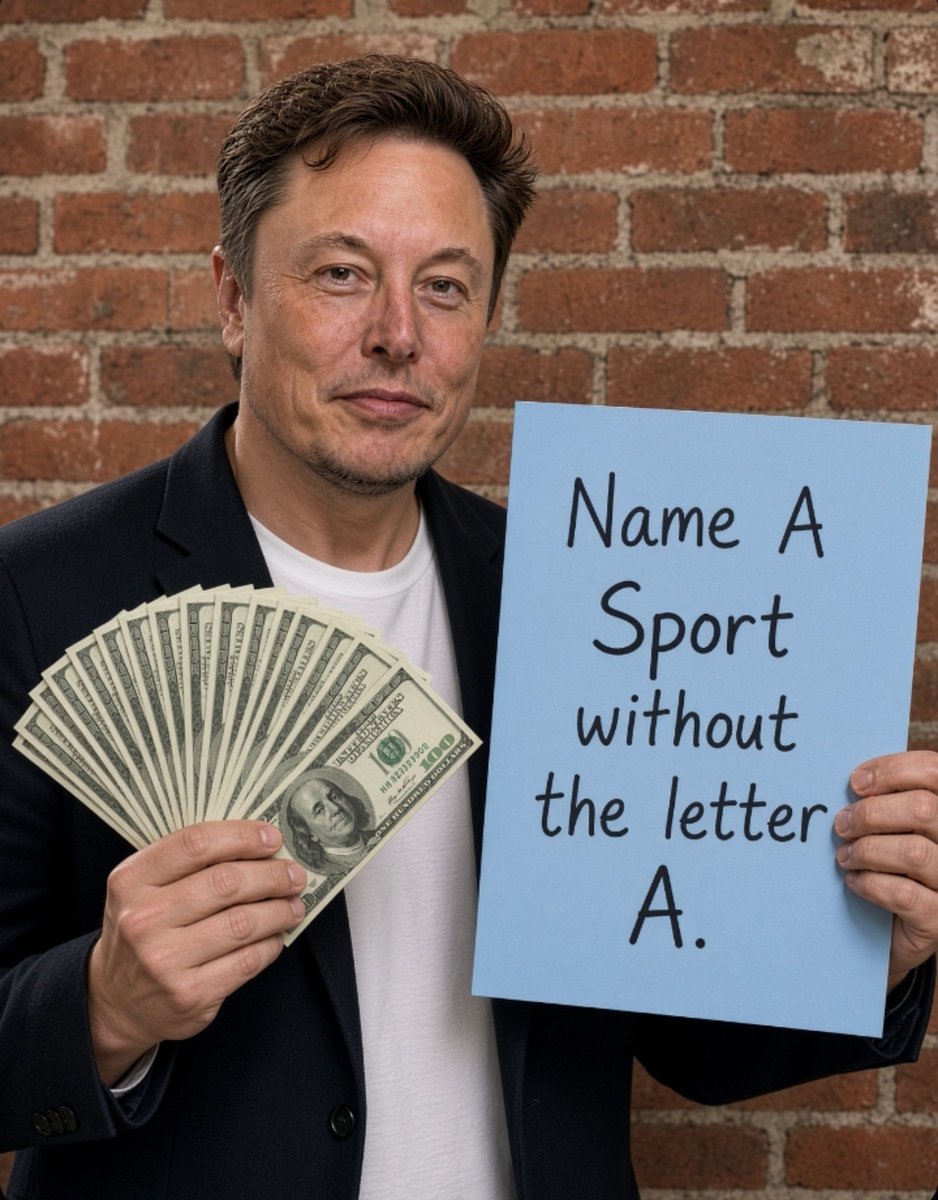 VelvetSuns55579's tweet photo. A simple rule, but a tricky challenge 🧠🔥 Name a sport without using the letter “A.” 👀🏆 https://t.co/ShURp9r3jN