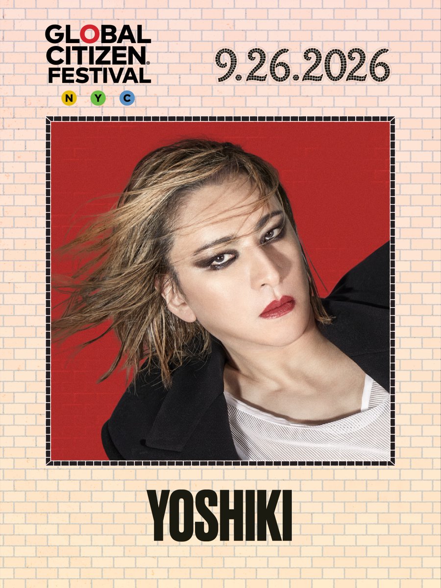 YoshikiOfficial's tweet photo. New York, I’ll see you in Central Park.

I’m deeply honored to perform at the Global Citizen Festival on September 26.

This moment means so much to me. If you can be there, I’d love for you to join me.

Let’s sing “ENDLESS RAIN” together.

September 26 | Great Lawn, Central Park

ニューヨークに来られる皆さん、セントラルパークで会いましょう。

9月26日、Global Citizen Festivalに出演できることを、心から光栄に思います。

僕にとって、とても大切なステージです。ニューヨークに来られるみなさん、ぜひ一緒にこの瞬間を迎えてください。

「ENDLESS RAIN」を一緒に歌いましょう。

9月26日｜ニューヨーク・セントラルパーク「グレート・ローン」

@GlblCtzn 

https://t.co/kR5heS9RDm