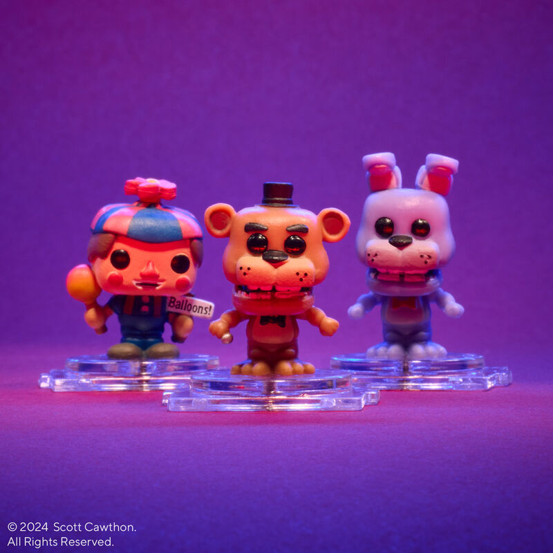 IshiiNiki's tweet photo. 東京ゲームショウで先行発売された超ミニサイズフィギュア「Bitty Pop! Five Nights at Freddy's Vol.2」が大好評のため完売🎊🎉

なお、初代キャラクターの第一弾はオンラインショップ＆インフォレンズ池袋パルコ店(@igs_ikebukuro )で現在販売中です！

オンラインページ
https://t.co/c9yd4DHK2D

#FNAF