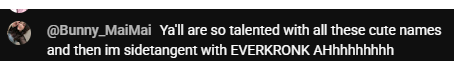 Bunny_Mai_Mai's tweet photo. Making you all laugh and smile is my favorite in any chat, in any universe EVERKRONK 💙💜
#EverStream #HemLockedin https://t.co/18FmdRTKee