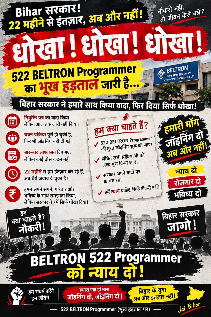 miku231097's tweet photo. @samrat4bjp @mishranitish @NitinNabin
#Deploy522BeltronProgrammer #522ProgrammerJoining #BiharEmployment #Beltron https://t.co/uekrcD3XjR
