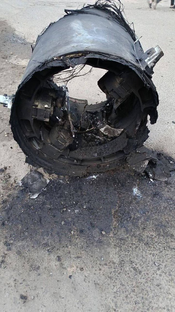 front_ukrainian's tweet photo. ❗️ Fragments of the Ukrainian cruise missile FP-5 “Flamingo” found in the Moscow region, approximately 25 km from the center of Moscow, during today’s large-scale Ukrainian attack. https://t.co/InulwEcY1l