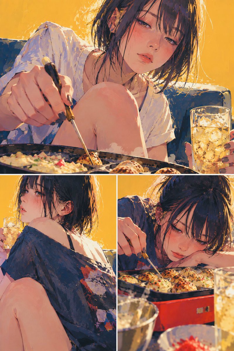 NEAIart's tweet photo. たこやきとハイボール https://t.co/zURYsv7dJU