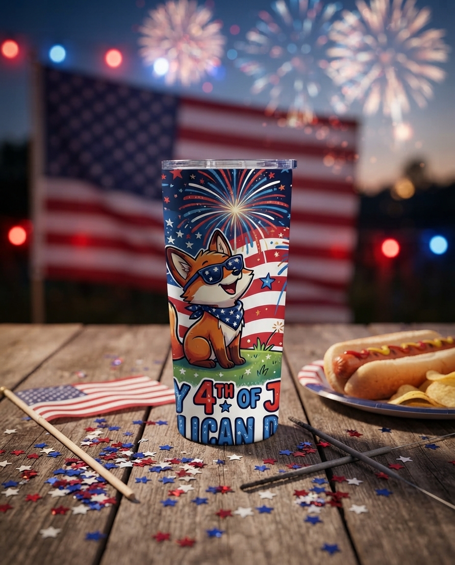 kidstown07's tweet photo. Celebrate Independence Day in style with our festive American Fox tumbler! 🇺🇸✨ Perfect for your backyard BBQ. Shop now: https://t.co/5IU0DyjqWl

#KidsTown #4thOfJuly #AmericanFox #IndependenceDay #Tumbler #TeePublic https://t.co/Yb5BwU8FZ6